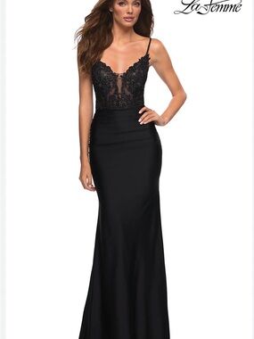La Femme Black‎ Long Prom Dress, Please check the measurements